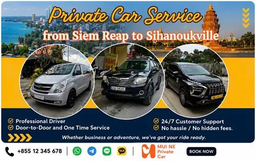 Siem Reap to Sihanoukville Private Car Transfer